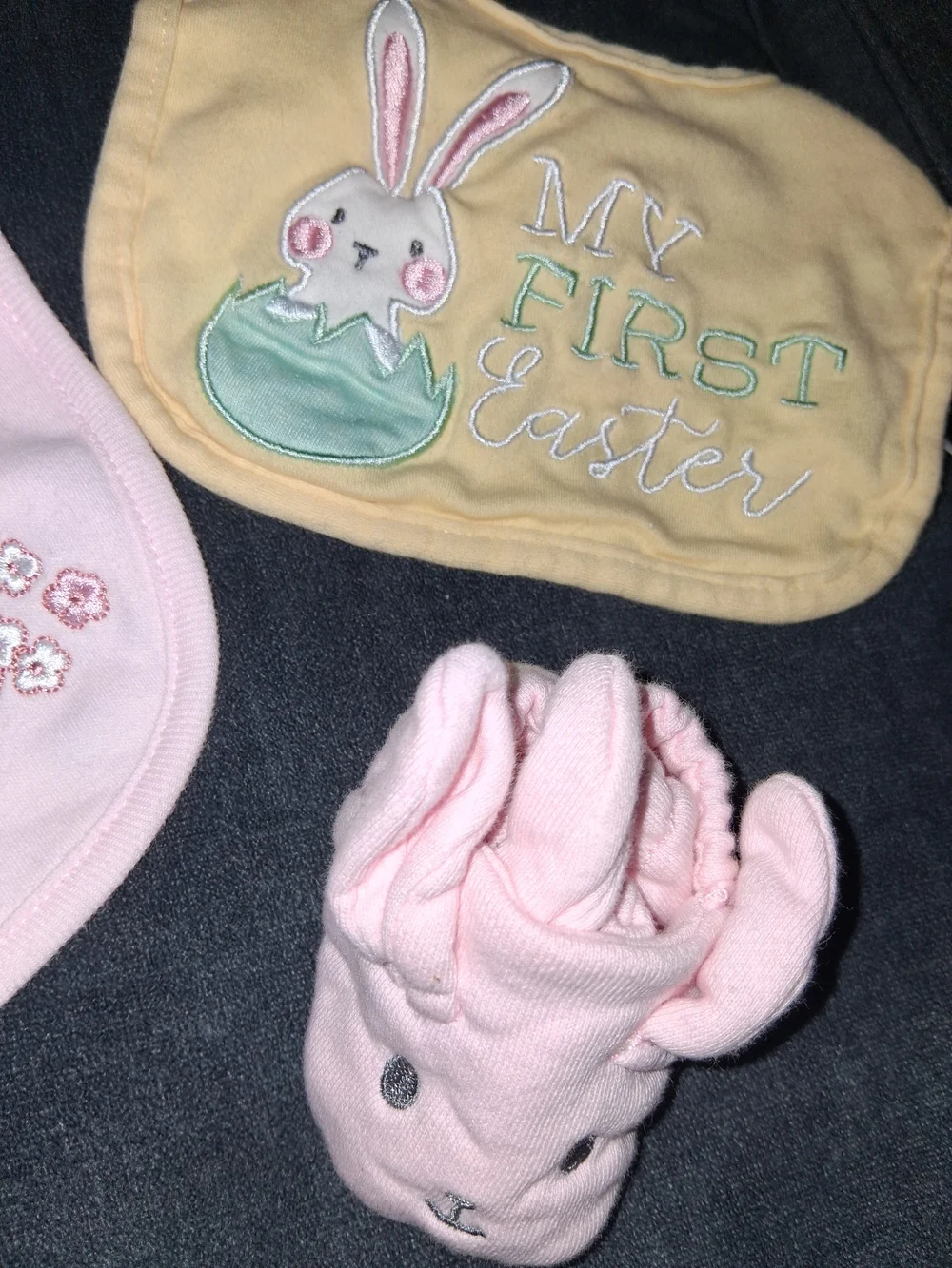 Baby Pink Elephant Bib with Matching Plush Toy - Soft Floral Design
